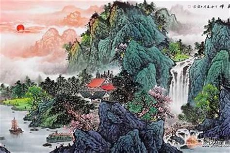 山水画 风水|家中挂山水画风水讲究